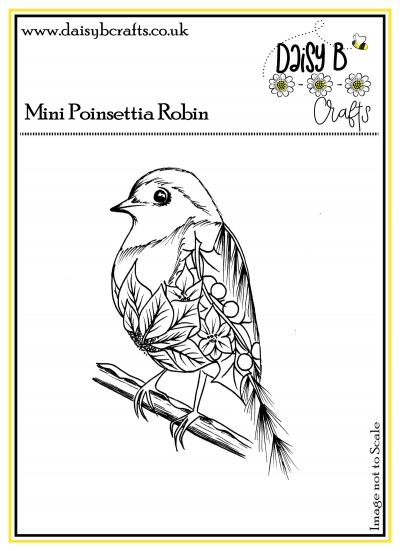 Mini Poinsettia Robin Polymer Stamp