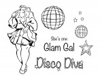 Disco Diva Polymer Stamp Set
