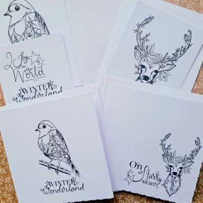 Stag and Robin Printed Card Pack