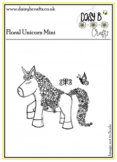 Floral Unicorn Mini Polymer Craft Stamp