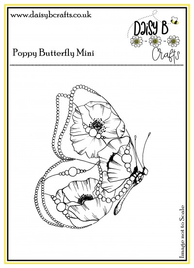 Poppy Butterfly Mini Polymer Craft Stamp