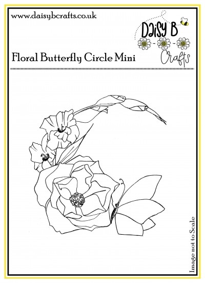 Floral Butterfly Circle Polymer Craft Stamp