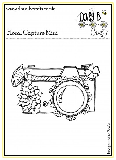 Floral Capture Mini Camera Polymer Craft Stamp