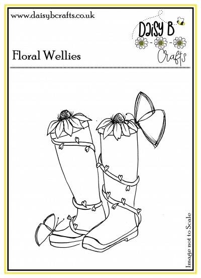 Floral Wellies Polymer Craft Stamp