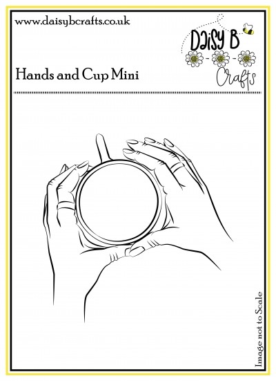Hands and Cup Mini Polymer Craft Stamp