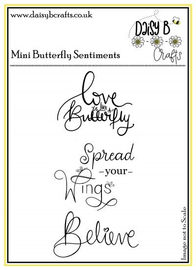 Mini Butterfly Sentiment Polymer Craft Stamps