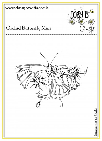 Orchid Butterfly Mini Polymer Craft Stamp