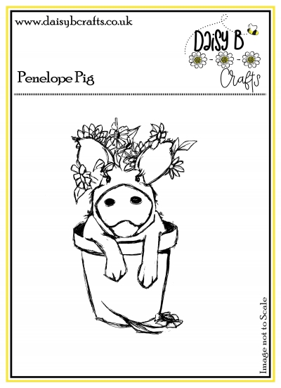 penelope the pig polymer stamp